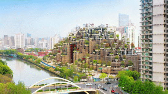 上海蘇州河畔的魔幻新地標：屋頂種1000棵樹，建築界的達芬奇出手！